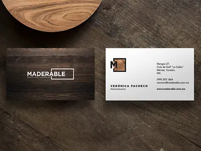 Maderable Business Cards brand agency brand collateral branding corporate identity logo logomark logotype mexico modern stationery texture typography woodshop woodwork woodworking