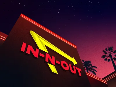 In N Out burger fast food illustration in n out stippled vector