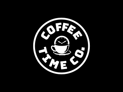 Coffee Time Co. Logo badge branding design flat graphic design graphic art icon illustration illustrator lettering logo minimal retro type typography vector