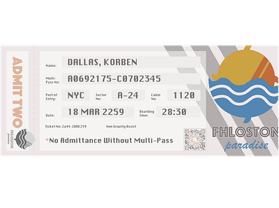 Daily UI Challenge - Day 24 "Create a Boarding Pass" [Print] brucewillis dailyui design fifthelement forfun moviereferences paper popculture practice print ui