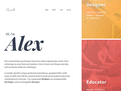 Personal Website front end front page typogaphy website website builder wordpress