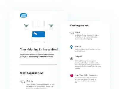 IWWIW Transaction Email Illustrations 100 day challenge 100 days of illustration blue design email gree icon illustation money plant shipping tracking transactional ui ux white