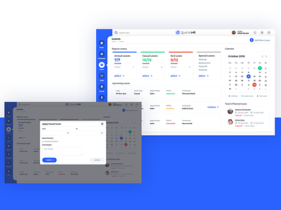 Leave Management - QuantaHR app designer india mangalore nihal.graphics nihalgraphics typography ui ux www.nihalgraphics.com