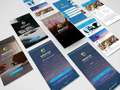 Inroster app design app clean design flat icon icons illustration illustrator mobile typography ui ux vector