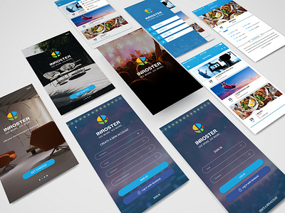 Inroster app design app clean design flat icon icons illustration illustrator mobile typography ui ux vector