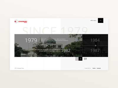 Johawaki History adobe xd corporate website history minimal timeline uidesign ux ui website