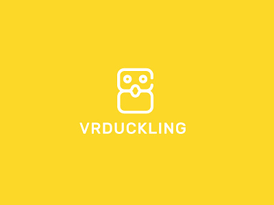 vrduklings /VR headset 2d abstract brand clean color concept creative cute duckling ducktales flat fun headset icon illustration logo minimal symbol vector virtual reality