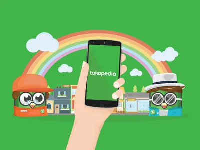 Tokopedia 2016 Cover Calender branding design illustration vector