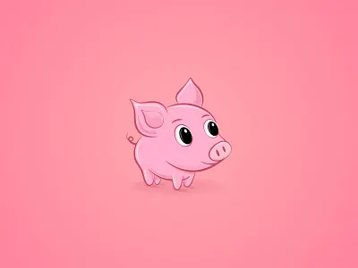Pink Piggy design fun icon illustration piggy pink typography vector