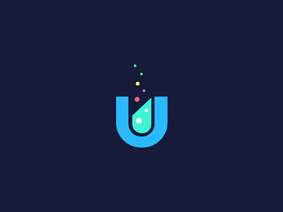 Uplabs 2d brand concept creative flat gradient icon mark idea logo mark lab laboratory letter logo minimal monogram symbol design tube typography typography art u logo vector