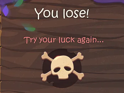 Defeat button defeat game icon illustration skull ui wood