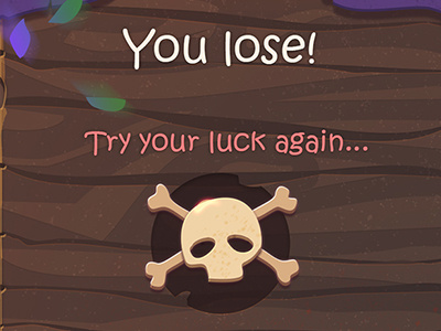 Defeat button defeat game icon illustration skull ui wood