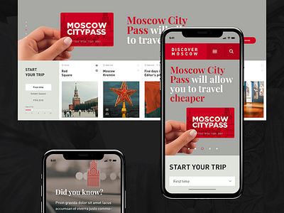 DM: City Pass city design desktop discover moscow pass presentation promo trip ui web