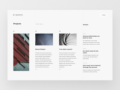 Architecture website project overview page architects architecture building clean company design flat design landingpage layout responsive ui web design webdesign website