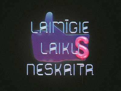 Neon Hypocrite 3d 3d typography baloon blender lettering like neon thumb up type typography