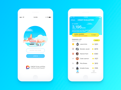 Credit evaluation app ui