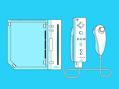 Nintendo Wii console games gaming icon illustration nintendo nostalgia retro stroke vector videogames wii