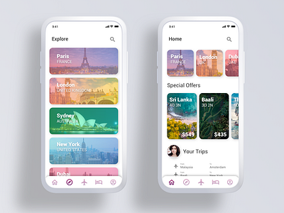 Trip Planner App booking ios ios 10 mobile travel trip planner ui ux design uid
