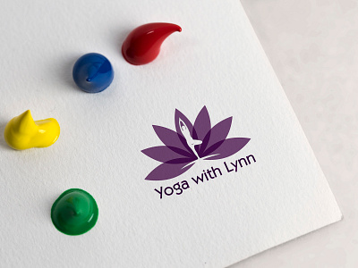 Yoga With Lynn brand branding design flat graphic icon identity illustration logo photoshop typography vector yoga