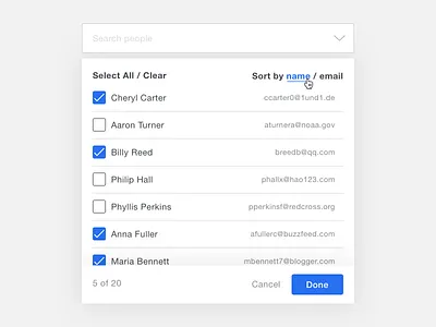 Selection Search Field design ui ux