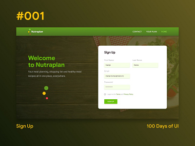 100 Days of UI - #1 Sign Up 100 day ui challenge design ui web