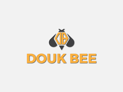 Douk Bee Logo app bee branding design icon illustration logo minimal typography vector