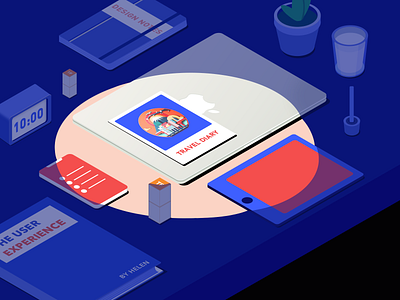 In one corner of the desk design illustration ui 插图