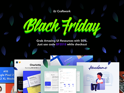 Black Friday 50% Discount black black friday blackfriday dailyui discount friday sale ui ux design ui kit wire frame