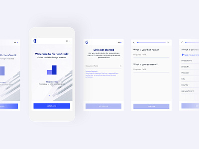 EichenCredit Interface Mobile art direction behance berlin design eichencredit finance app graphic indigo interface minimal mobile ociostudio responsive screen design ui ui ux design ux