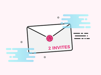2 Invites dribbble dribbble invite dribbble invite giveaway dribbble invites envelope illustration illustration art invite invites vector art