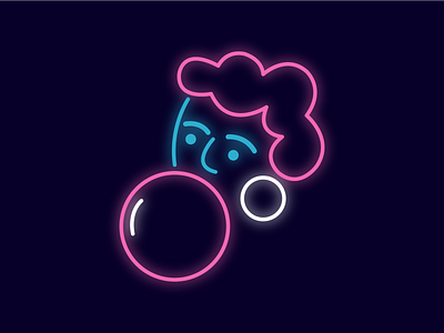 UseIt Tbilisi bubble gum girl illustration maps neon portrait