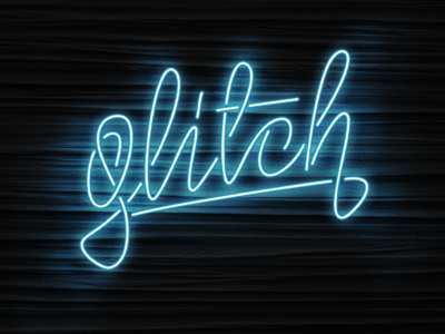 Glitch art calligraphy font lettering mural typography