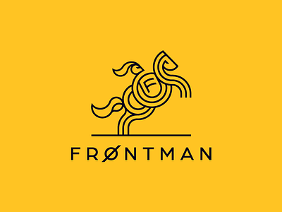 LOGO HORSE + MODERN KNIGHT brand buisness city console creative design fresh game games geometric horse knight line art logo logo design man modern symbol vector yelow