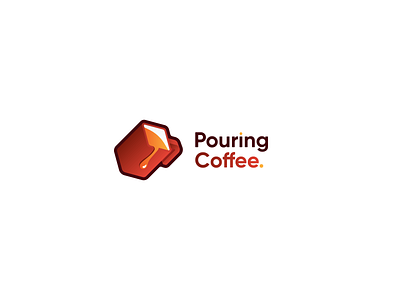 Pouring Cofee brand branding cafe logo coffee colors creative logo golden ratio gradient icon illustration logo logo idea logo inspiration red typography vector