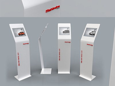 Mahindra 4 wheeler Display Stand 3d branding design display ad