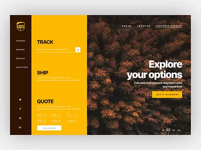 concept design of ups website brown cargo clean design design designer landing landingpage tracking ui ups userinterface ux webdesign website yellow