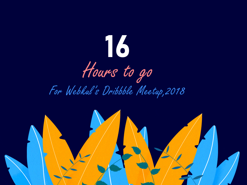 Webkul Dribbble Meetup 2018 after effect animation countdown countdowntimer design dribble gif gradient loader illustrator meet up motion thank you webkul