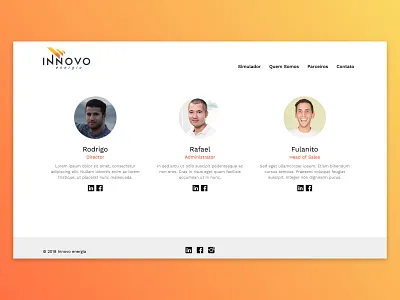 Innovo Energia Team Page dailui dailyui design design app gradient gradient color landing page team team page ui ux web design