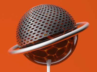 Lolipop planet c4d metal planet