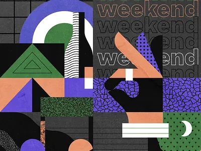Weekend abstract hand illustration pattern texture type weekend