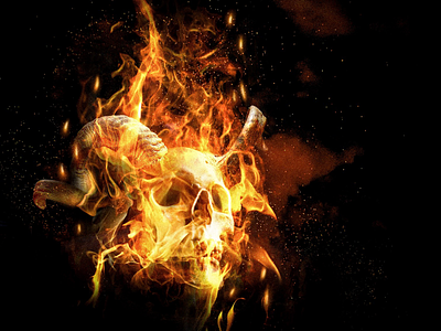 Fire Fire demon devil fire horns scary skull