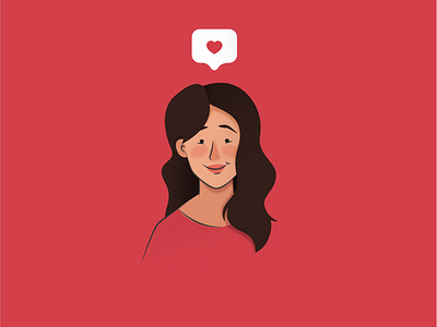 Love art artwork beauty character creative female flat flatdesign girl graphic design illustration like love red texture vector wavey women