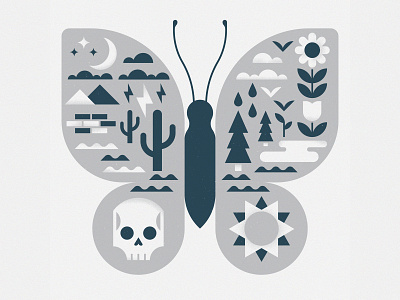 🦋 butterfly grey kevinmoran moth navy skull trees