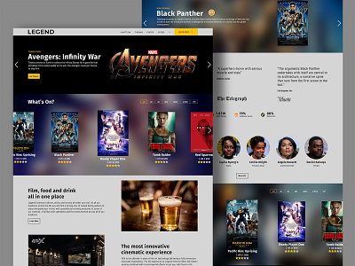 LEGEND cinema cinema website legend movie movie theater web web design website