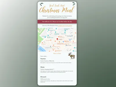 Christmas party mini-site christmas food maps menu single page website xmas