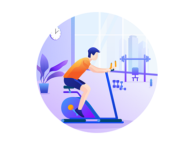 Fitness boy illustrations sketch