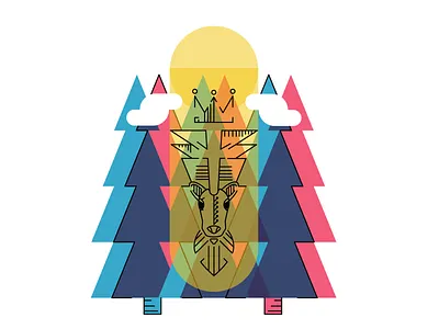 King Of Forest art character design flat illustration typography ui ux vector web