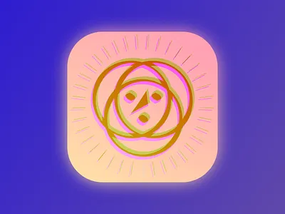 Optical Illusion App Icon 3d app blue branding color pallete design gold icon illustration logo optical illusion pink pretty purple ui ux vector violet web yellow