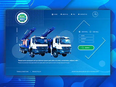 Bore well Website design ui ux web