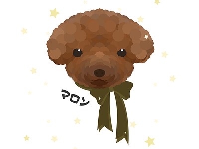 Maron cute design dog drawing illustration sketch かわいい イラスト 犬